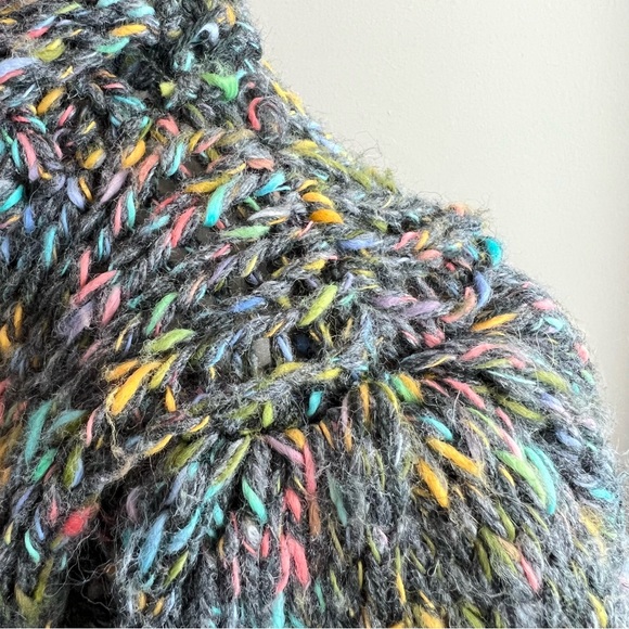 VINTAGE 80s Reference Point marled puff shoulder SWEATER - Picture 4 of 5